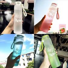 Hello Master Water Bottle New Frosted Glass Colorful Letter with Pope Portable Travel