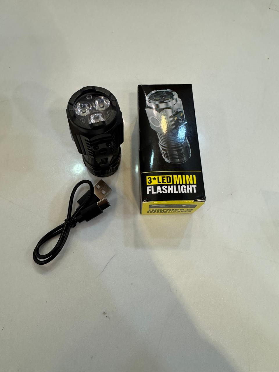 Mini Portable Outdoor Flashlight LED Flashlights High Lumens Three Eyed Rechargeable Lightning For Outdoor