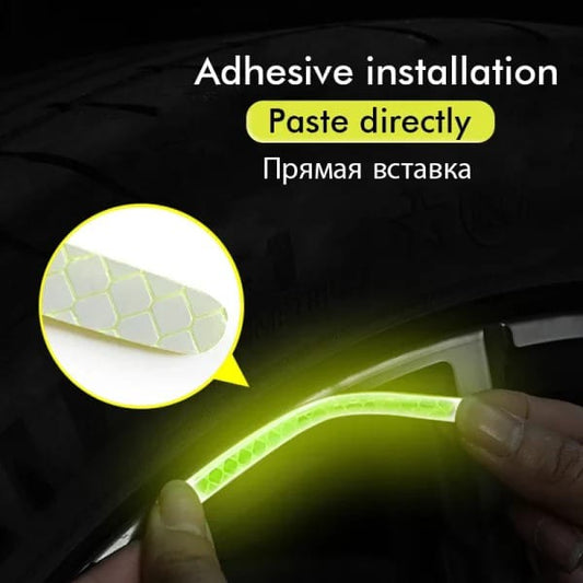 Wheel Hub Sticker For Car, Bicycle, Motorcycle | Car Warning Sticker (20pcs) | Wheel Center Reflective Stickers Stripe